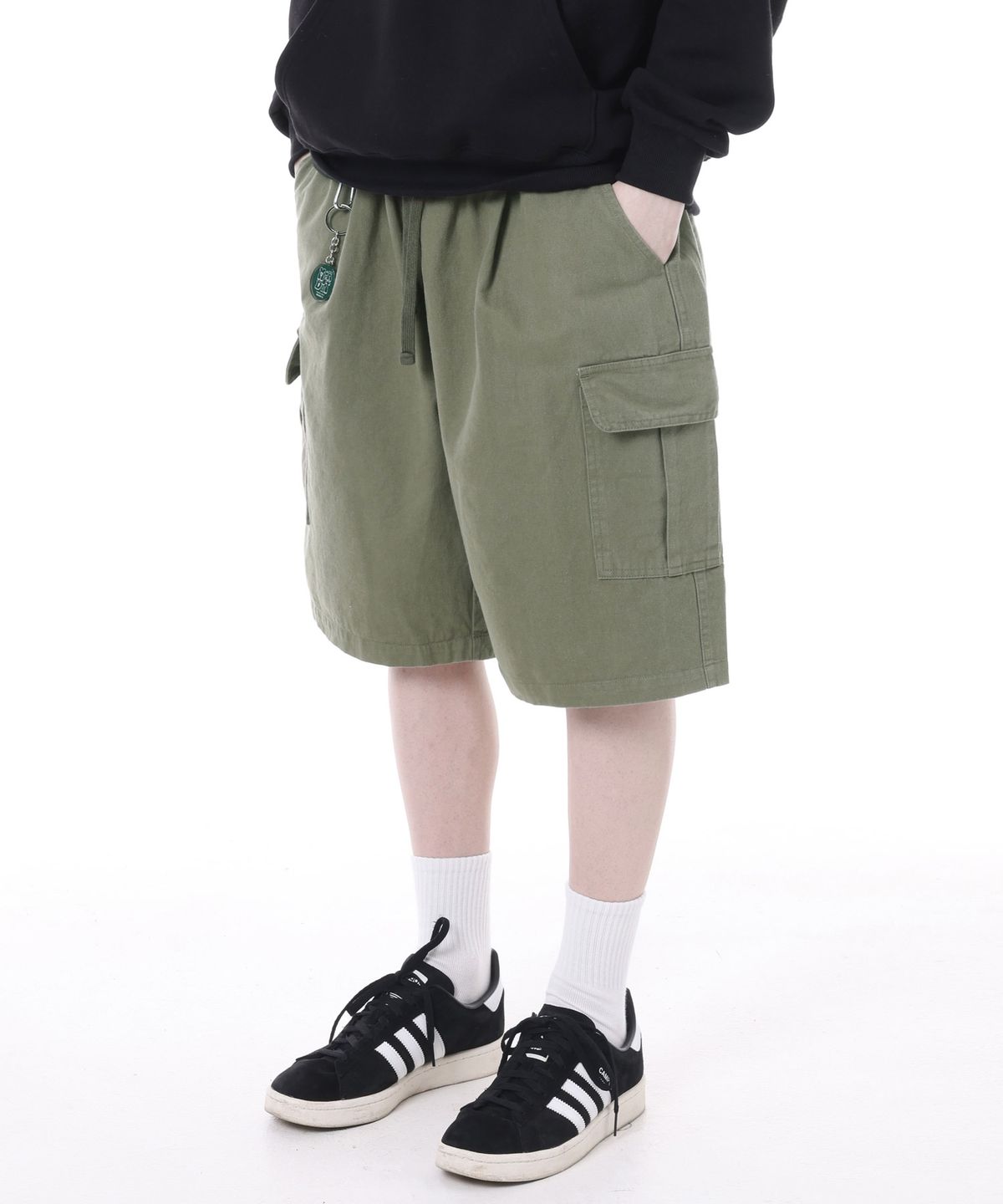 모더먼트(MODERMENT) [나일론버전추가] BDU 와이드 카고 반바지 [카키]