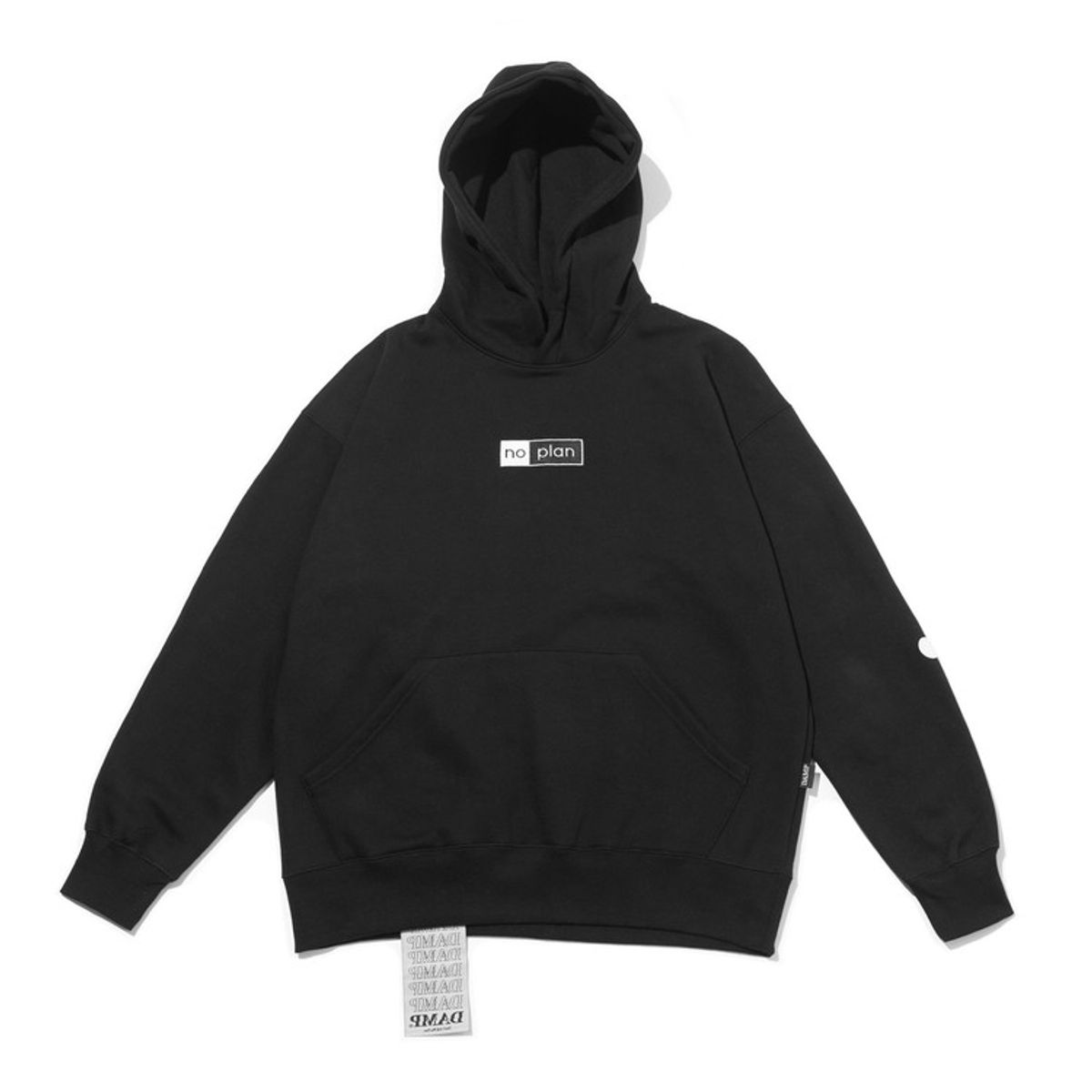 돈애스크마이플랜(DAMP) NO PLAN BOX LOGO HOODY 4.5_BLACK