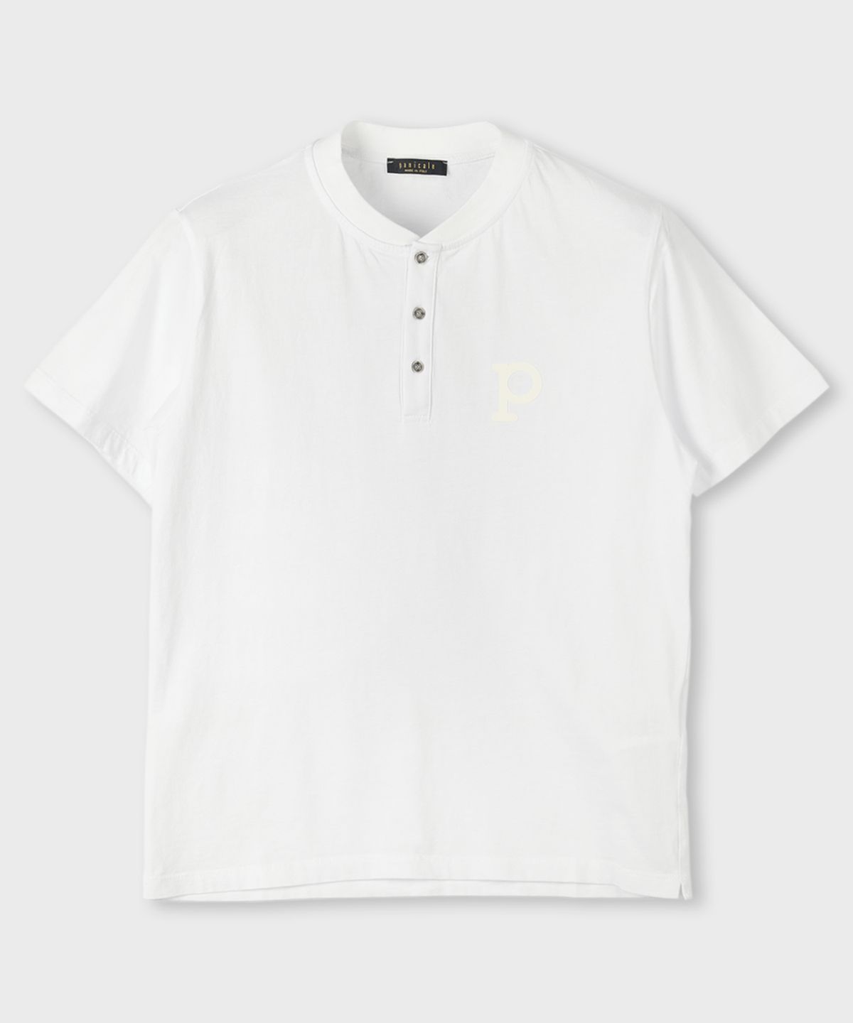 빠니깔레(PANICALE) P 패치 헨리넥 코튼 티셔츠 3 COLOR