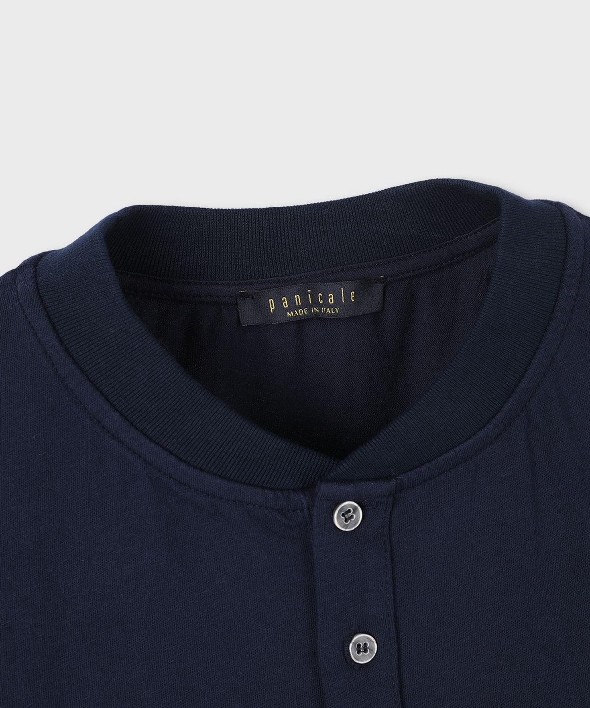 빠니깔레(PANICALE) P 패치 헨리넥 코튼 티셔츠 3 COLOR