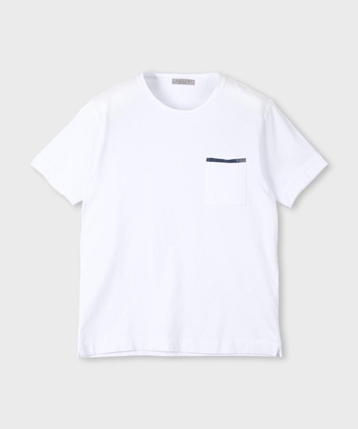 빠니깔레(PANICALE) 배색 포켓 라운드 코튼 티셔츠 2 COLOR