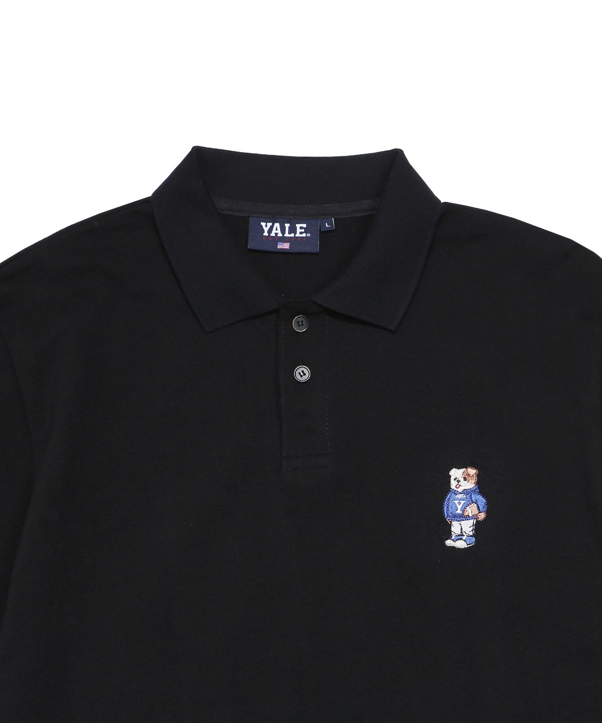 예일(YALE) EMBROIDERY DAN PK SHIRT BLACK