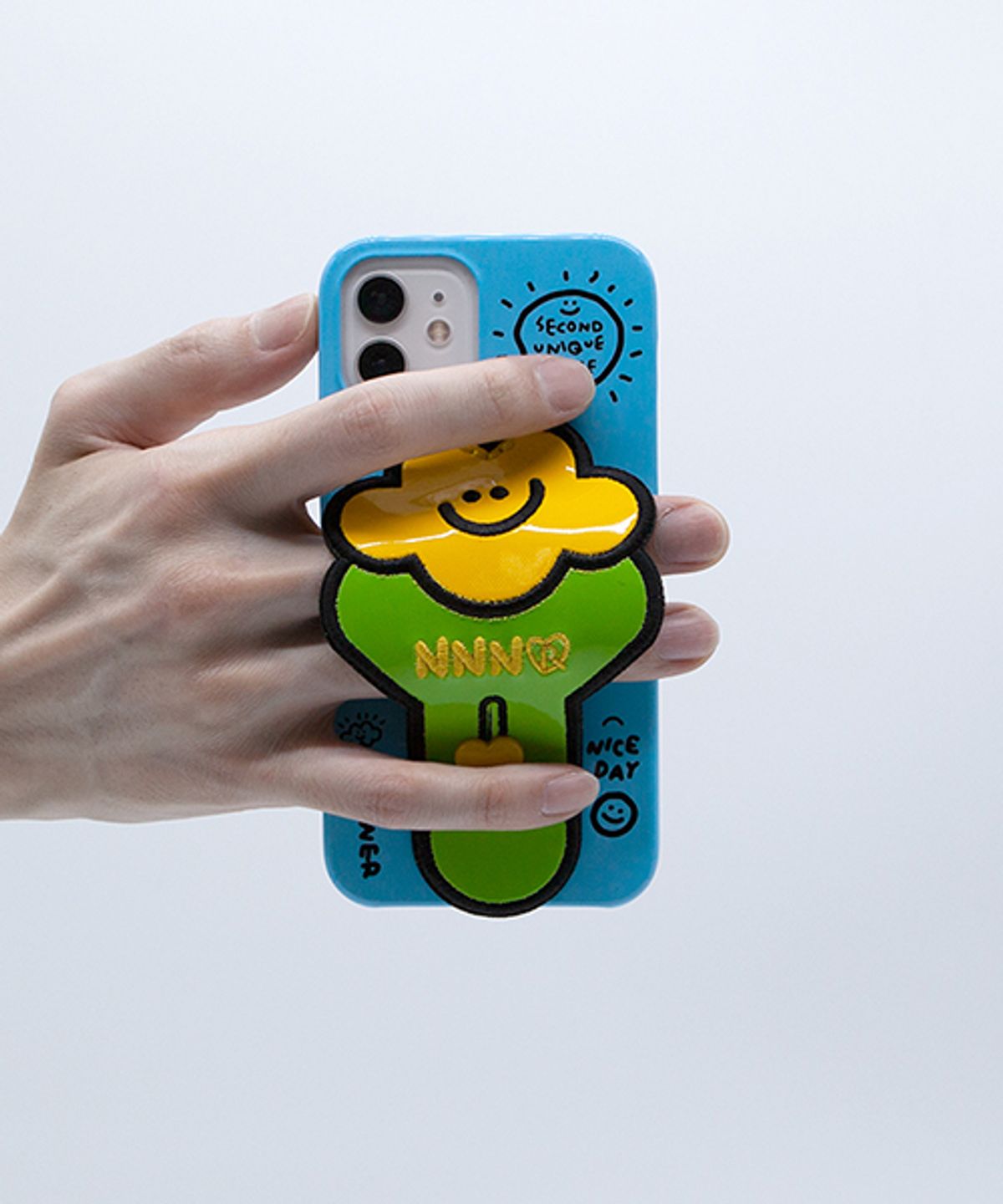 세컨드유니크네임(SECOND UNIQUE NAME) SUN CASE FLOWER PATCH SKYBLUE