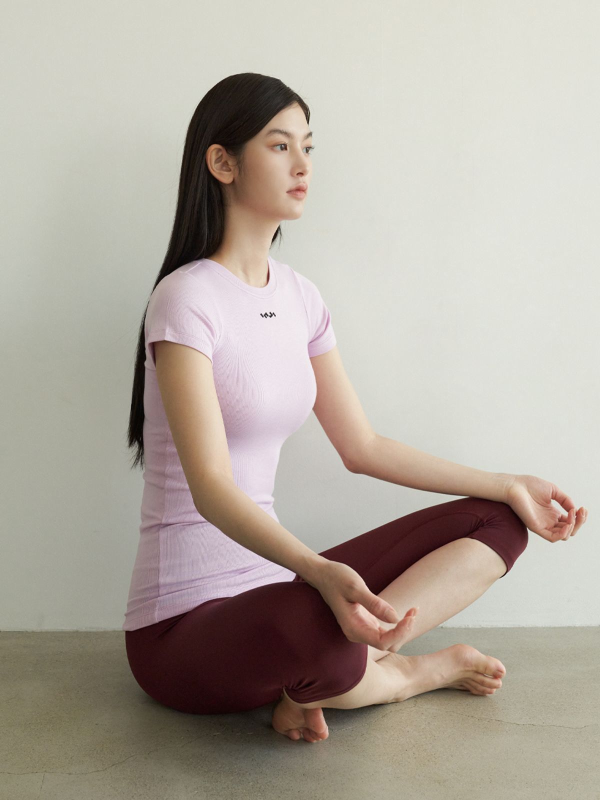 인지액티브(INJIACTIVE) RIBBED SLIM TEE 라벤더