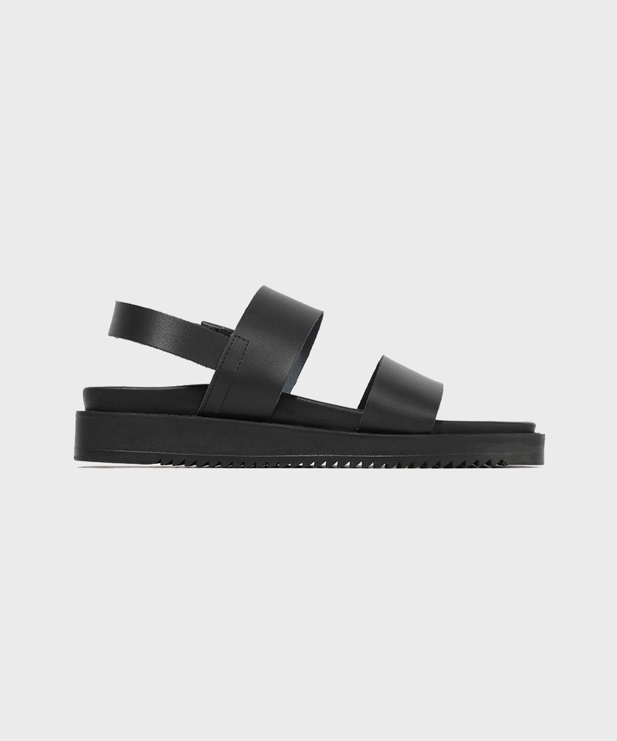 피렌체 아뜨리에(FIRENZE ATELIER) [SECOND.A] 더블라인 베이직 레더샌들 2NDS010B [BLACK]