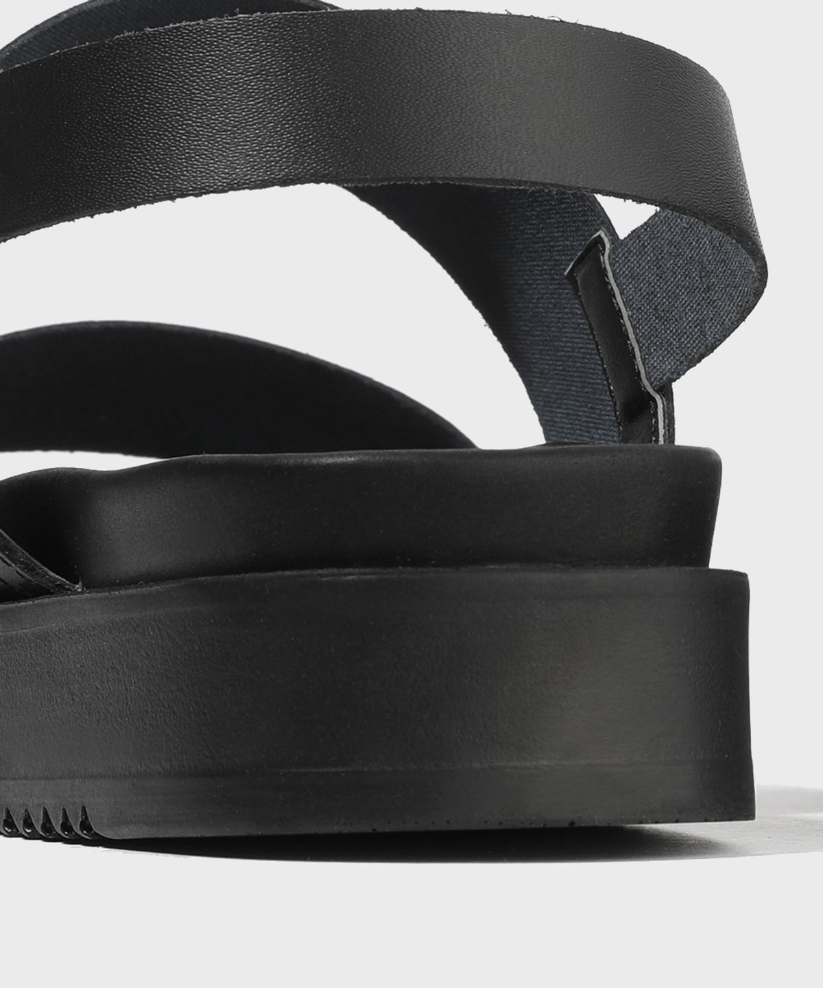 피렌체 아뜨리에(FIRENZE ATELIER) [SECOND.A] 더블라인 베이직 레더샌들 2NDS010B [BLACK]