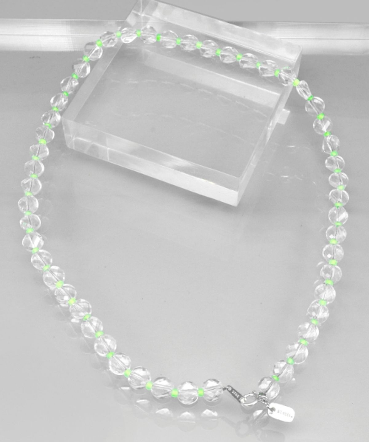 봉보(BONBEAU) Bright cutting glass ball beads mix Necklace 투명볼 네온컬러 비즈 믹스 심플 목걸이