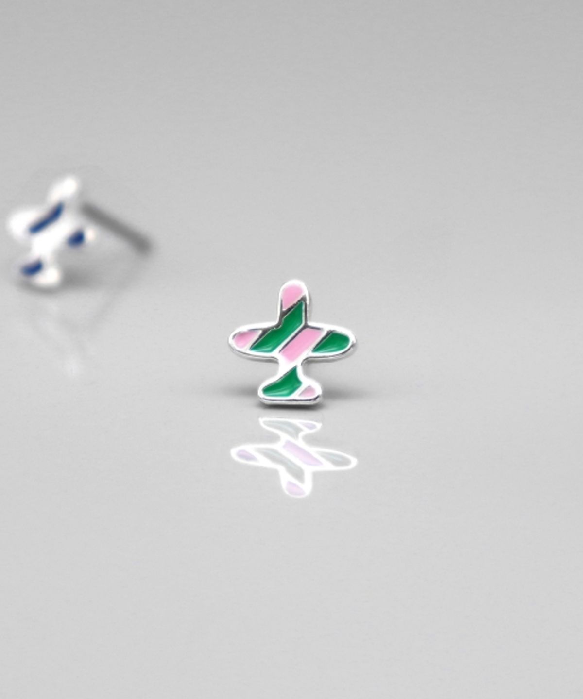 봉보(BONBEAU) Signature airplane color pin Eearing 시그니처 비행기 컬러 심플 귀걸이