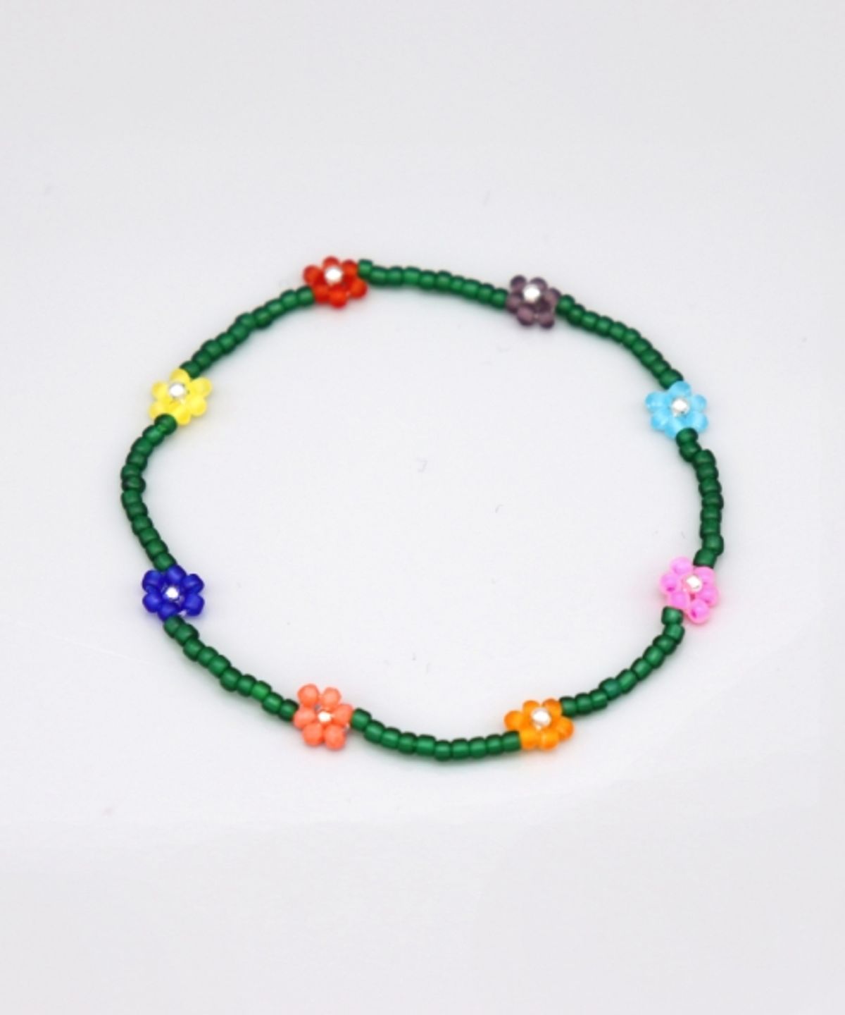봉보(BONBEAU) Flower crush multi color beads Bracelet 스마일 참 멀티컬러 꽃 비즈 팔찌