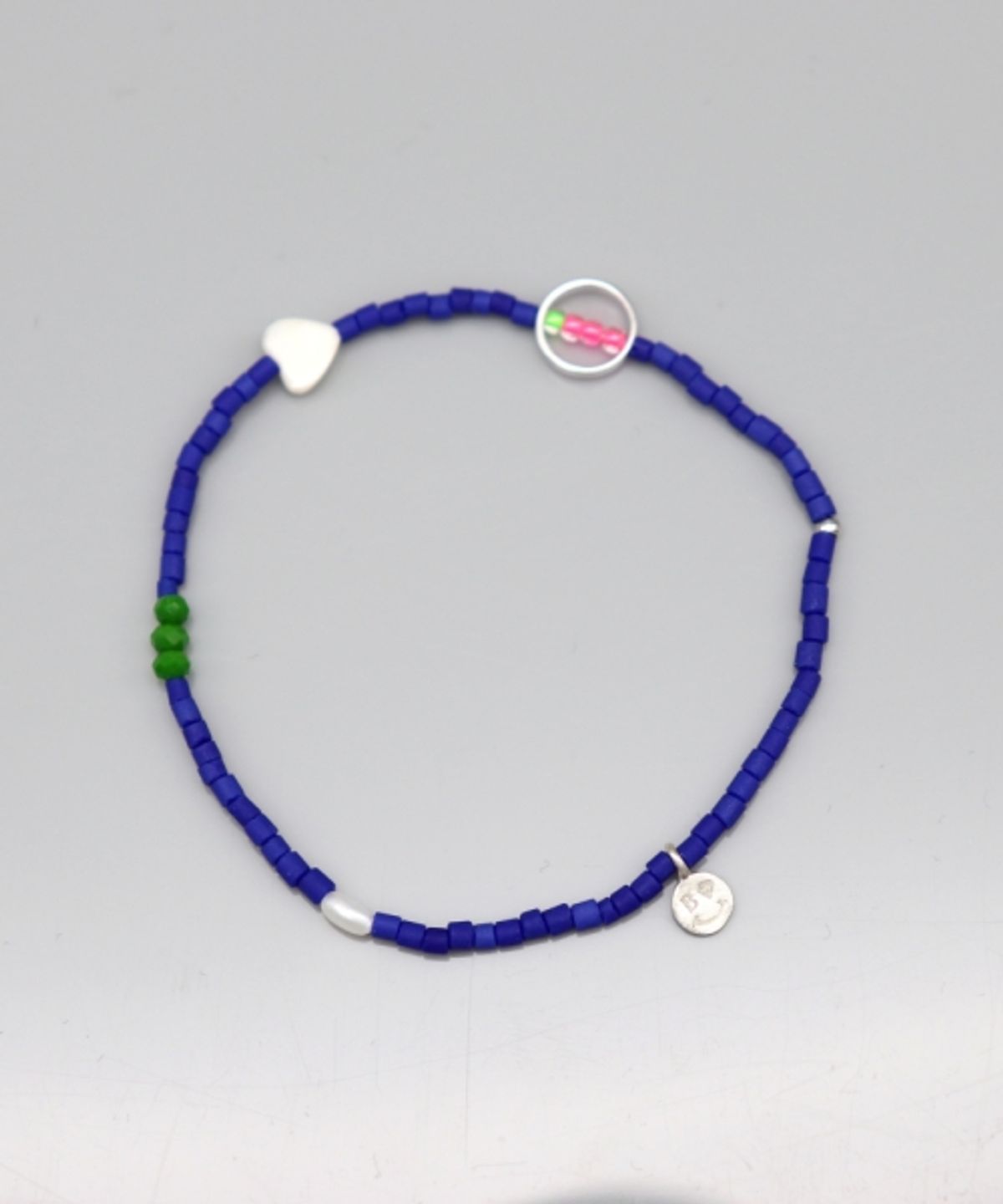 봉보(BONBEAU) Multi charms simple beads Bracelet 스마일 참 레이어드 비즈 팔찌 3color