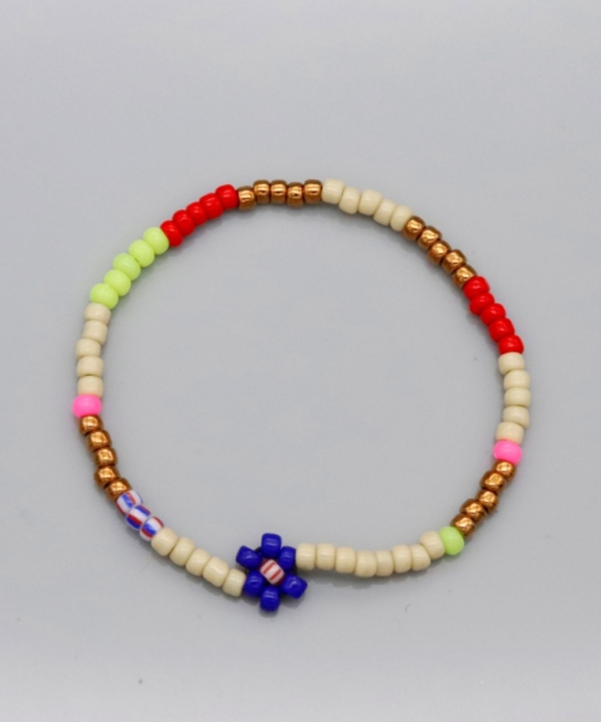 봉보(BONBEAU) Soft color flower beads mix Bracelet 레이어드 꽃 비즈 팔찌 3color