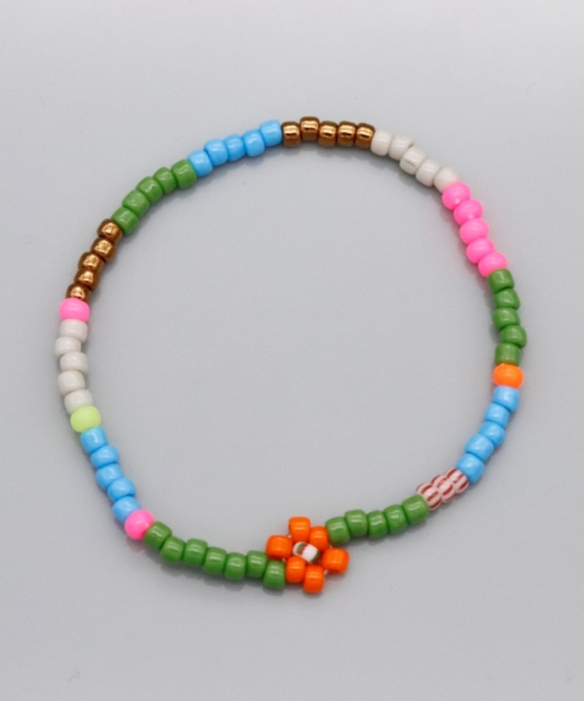 봉보(BONBEAU) Soft color flower beads mix Bracelet 레이어드 꽃 비즈 팔찌 3color
