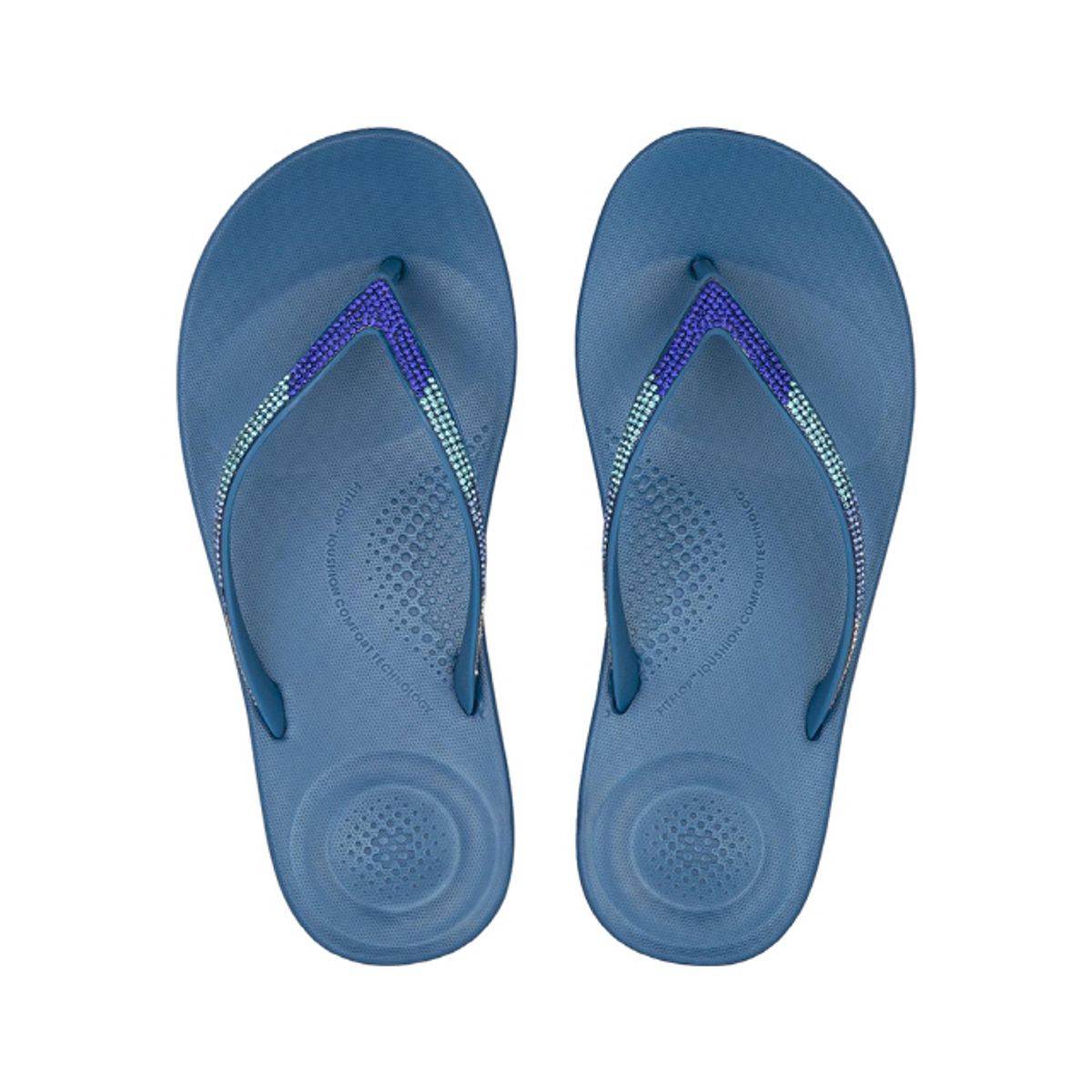 핏플랍(FITFLOP) 아이쿠션 옴브레 스파클 쪼리 Sea Blue