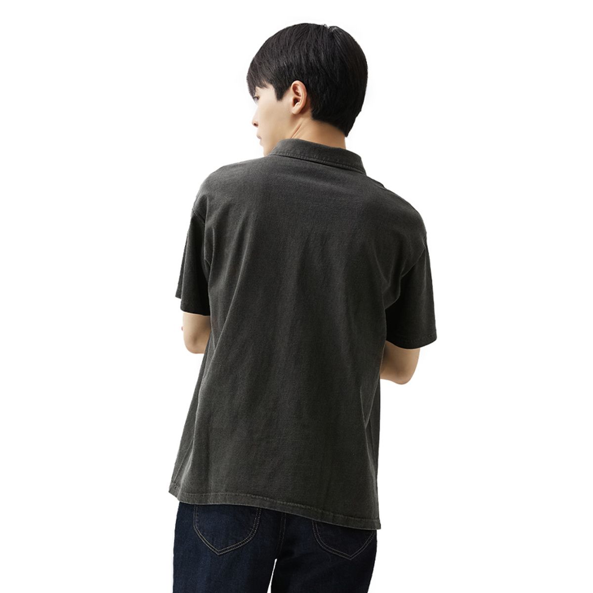 굿온(GOODON) 폴로 반팔 티셔츠 - 피그먼트 블랙