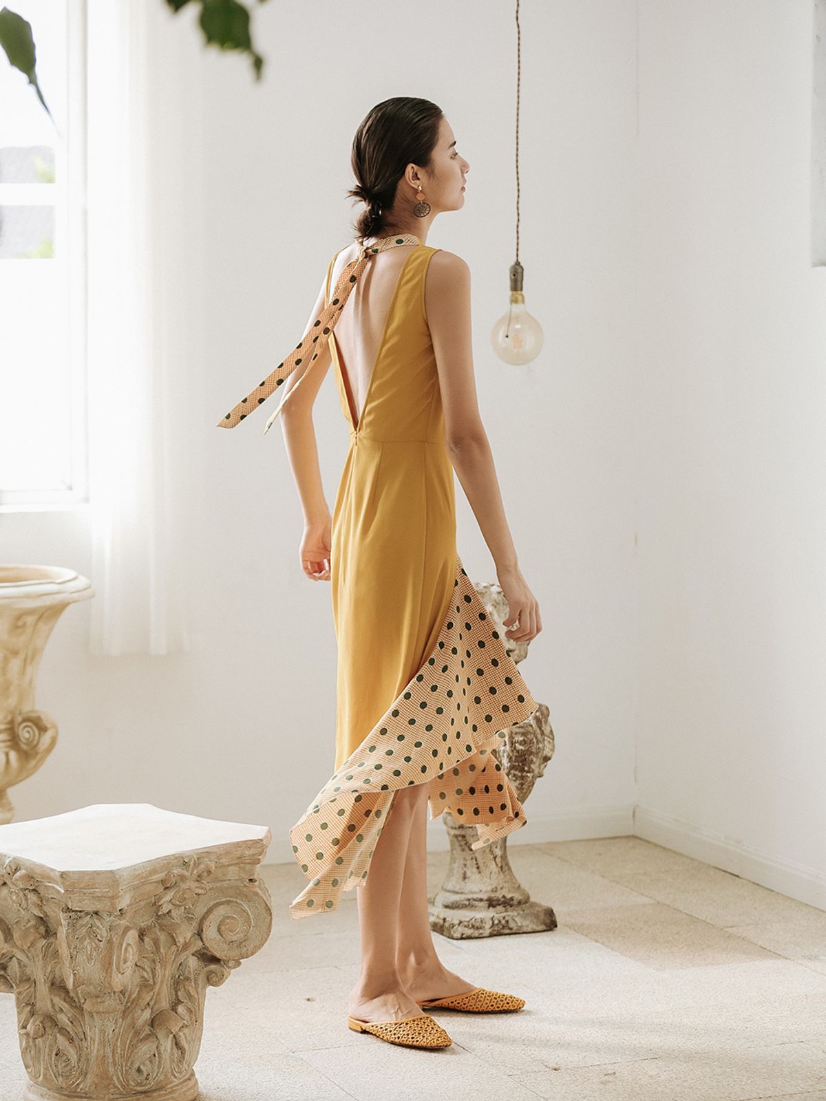 랭썬(LANGSON) Dot frill dress