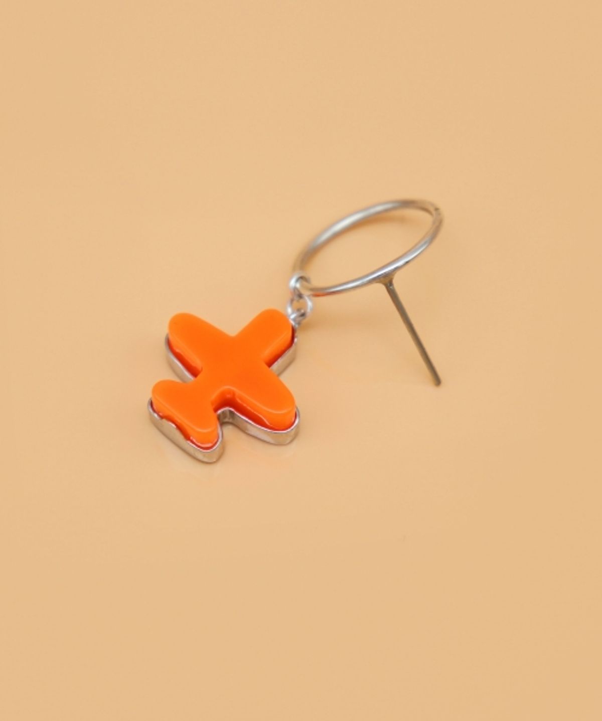 봉보(BONBEAU) Color acrylic airplane silver ring Eearings 네온 비행기 실버링 은침 귀걸이