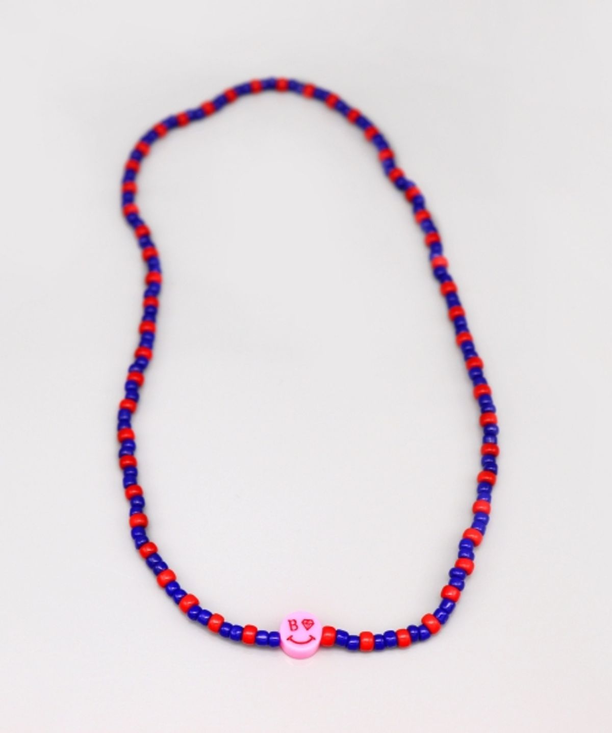 봉보(BONBEAU) Kitsch smile twotone beads Necklace 키치 스마일 팬던트 투톤 비즈 목걸이 5color