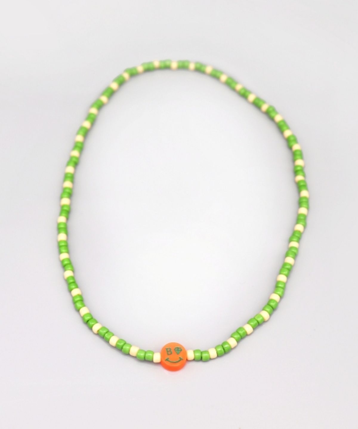 봉보(BONBEAU) Kitsch smile twotone beads Necklace 키치 스마일 팬던트 투톤 비즈 목걸이 5color