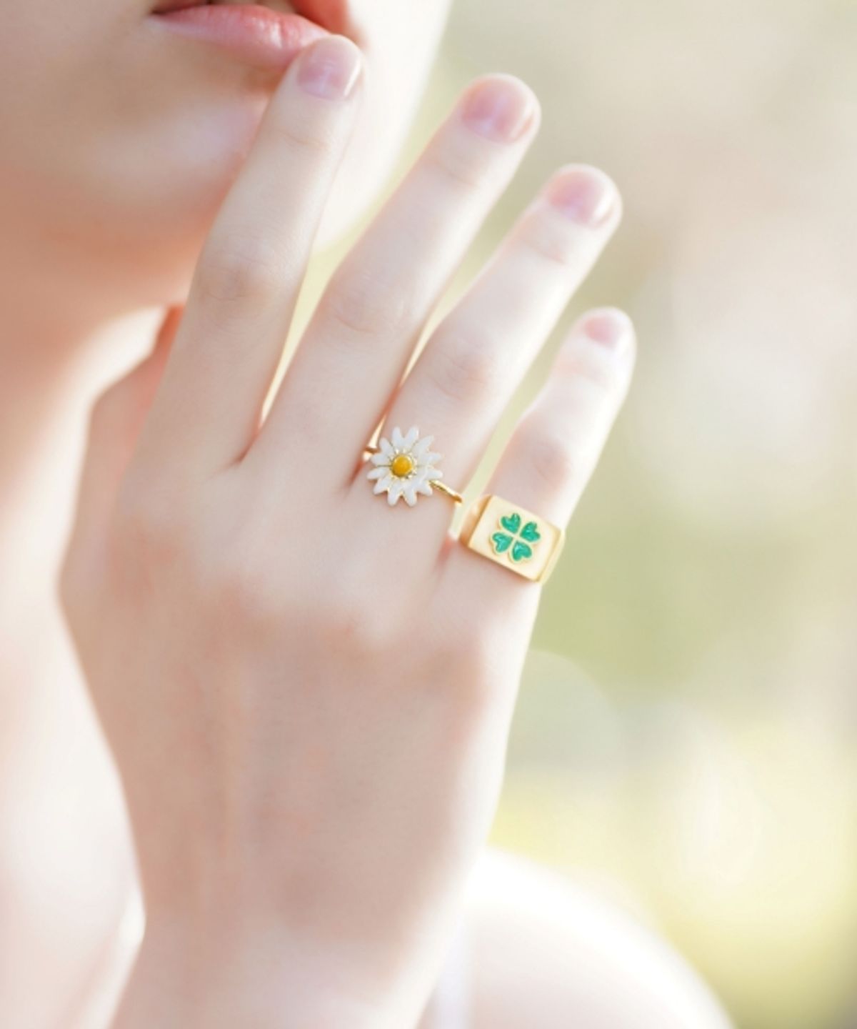 봉보(BONBEAU) Daisy color line Ring 데이지 컬러 라인링 반지