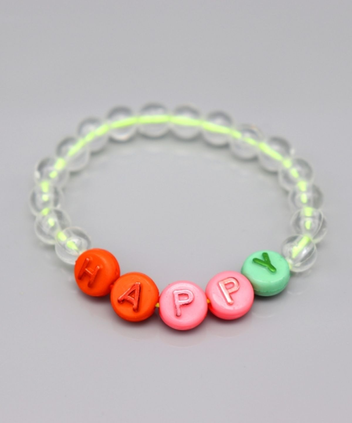 봉보(BONBEAU) Candy color ball initial acrylic Bracelet 컬러 이니셜 투명볼 믹스 아크릴 팔찌