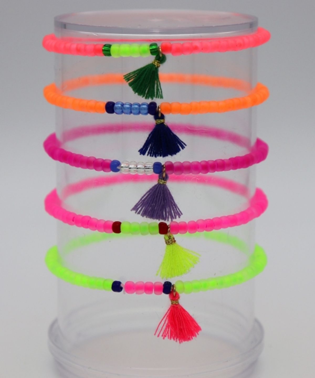 봉보(BONBEAU) Neon color point tassle beads Bracelet 네온컬러 포인트 태슬 비즈 팔찌 5color