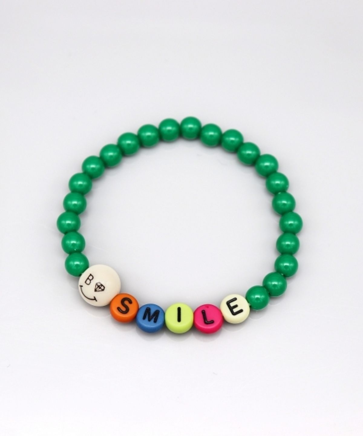 봉보(BONBEAU) Cute kitsch smile ball initial Bracelet 키치 스마일 볼 이니셜 비즈 팔찌 9color