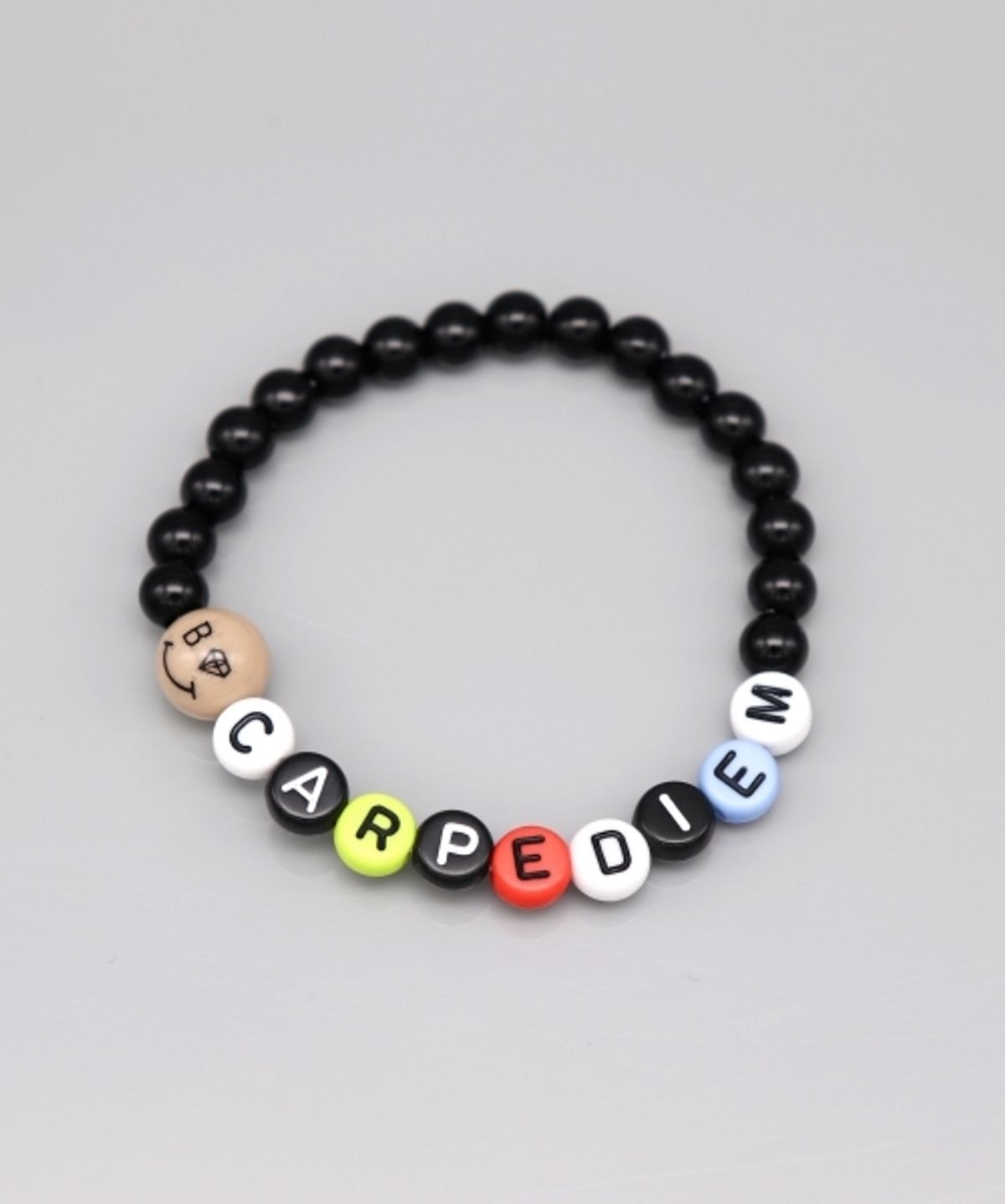 봉보(BONBEAU) Cute kitsch smile ball initial Bracelet 키치 스마일 볼 이니셜 비즈 팔찌 9color