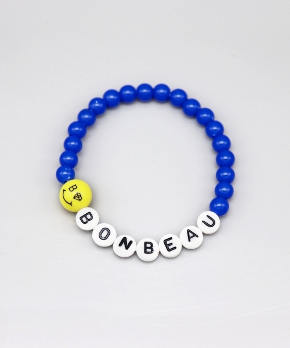봉보(BONBEAU) Cute kitsch smile ball initial Bracelet 키치 스마일 볼 이니셜 비즈 팔찌 9color