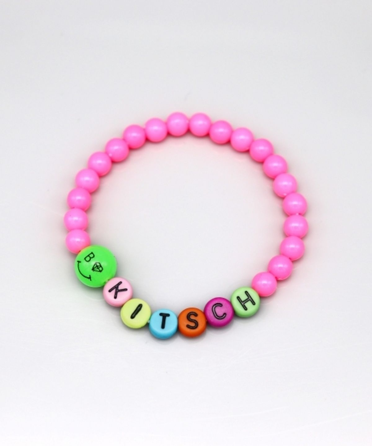 봉보(BONBEAU) Cute kitsch smile ball initial Bracelet 키치 스마일 볼 이니셜 비즈 팔찌 9color