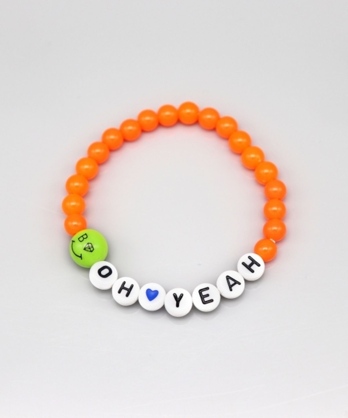 봉보(BONBEAU) Cute kitsch smile ball initial Bracelet 키치 스마일 볼 이니셜 비즈 팔찌 9color