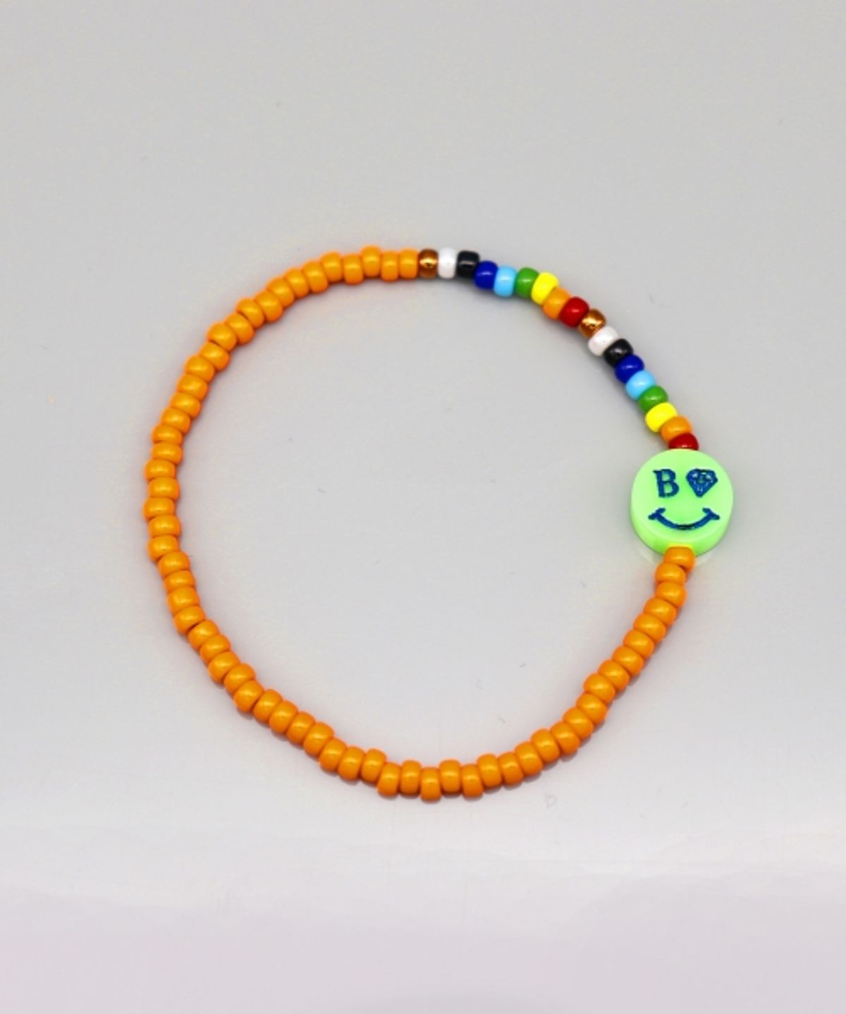 봉보(BONBEAU) Smile point rainbow beads Bracelet 스마일 참 포인트 레인보우 비즈 팔찌 5color