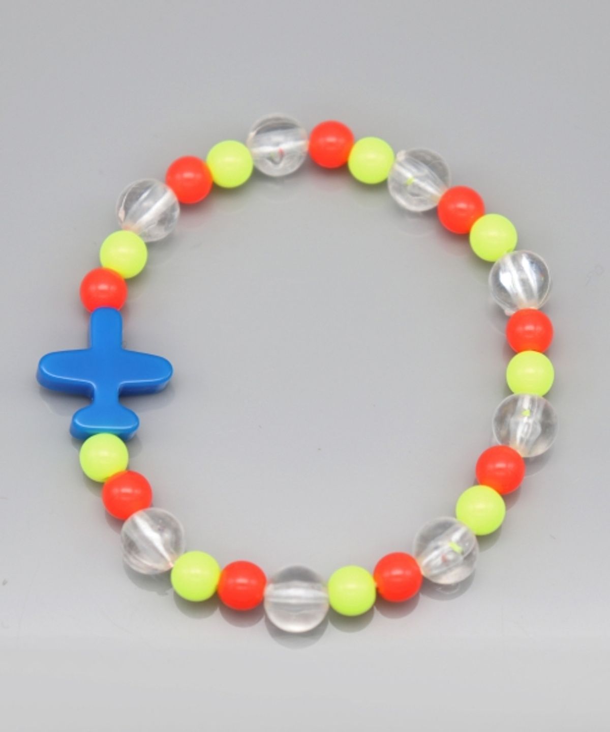 봉보(BONBEAU) Vivid color airplane charm acrylic ball Bracelet 비행기 참 아크릴 비즈 팔찌 6color