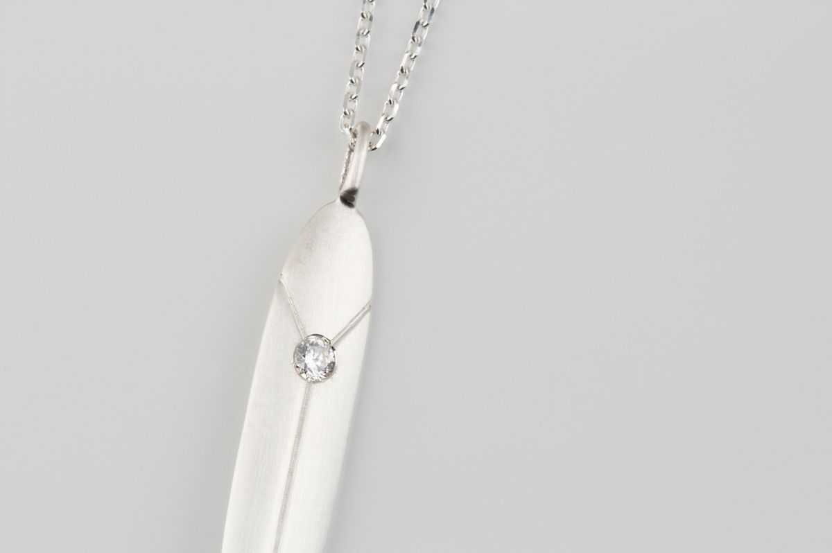 종로공장(JONGNOGONGJANG) 실버 925 서프 서핑 롱보드 리쉬스타 목걸이 (Silver surf surfing Longbord Leashstar necklace)