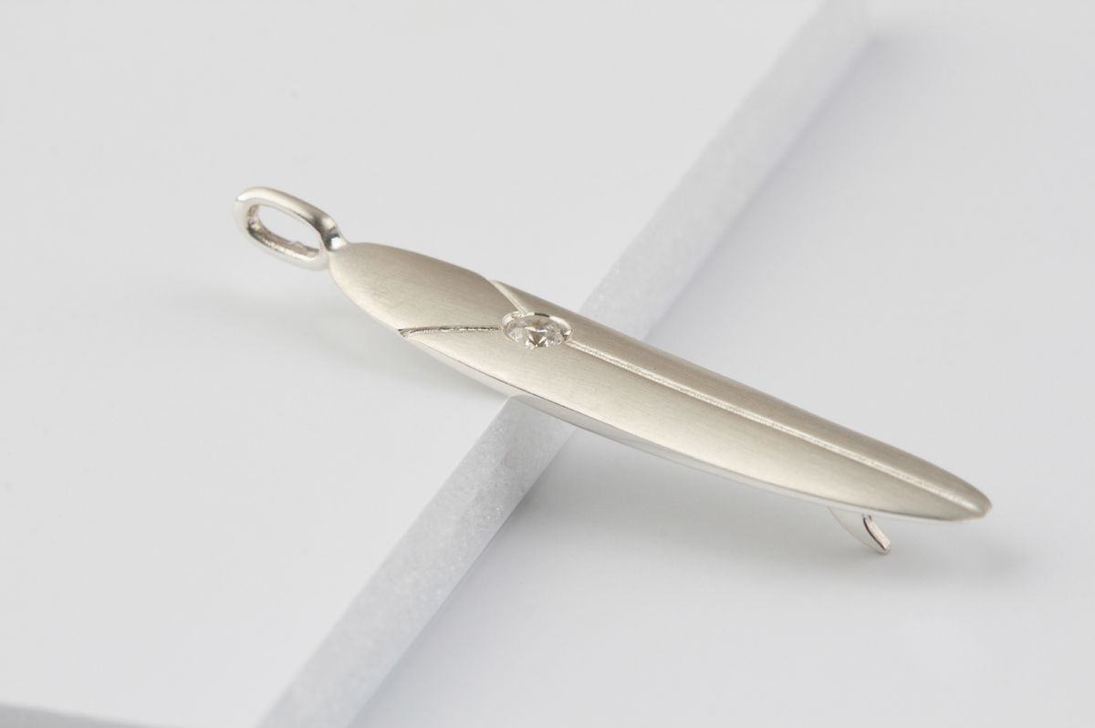 종로공장(JONGNOGONGJANG) 실버 925 서프 서핑 롱보드 리쉬스타 목걸이 (Silver surf surfing Longbord Leashstar necklace)