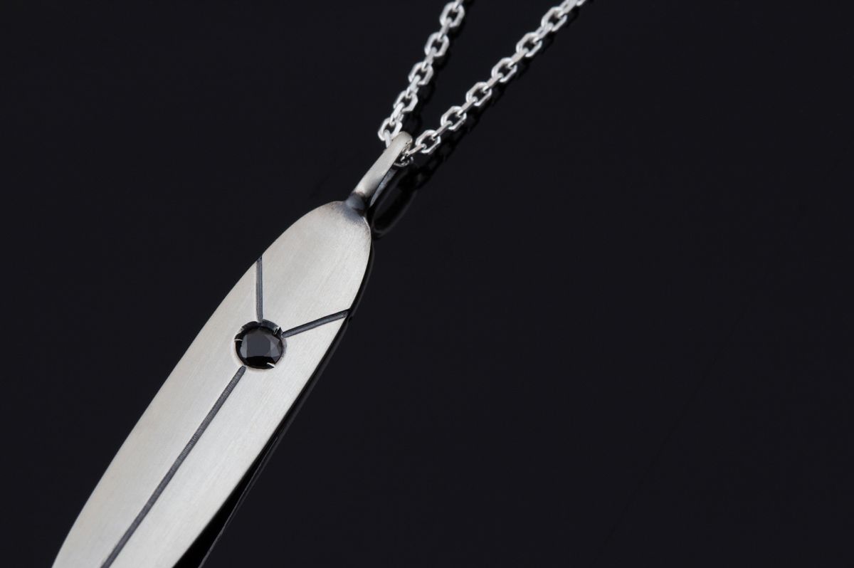 종로공장(JONGNOGONGJANG) 실버 925 서프 서핑 롱보드 리쉬스타 목걸이 (Silver surf surfing Longbord Leashstar necklace)