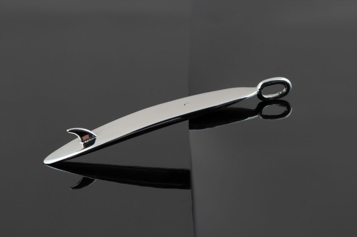 종로공장(JONGNOGONGJANG) 실버 925 서프 서핑 롱보드 리쉬스타 목걸이 (Silver surf surfing Longbord Leashstar necklace)