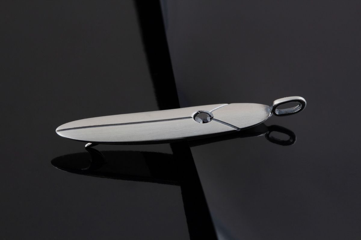 종로공장(JONGNOGONGJANG) 실버 925 서프 서핑 롱보드 리쉬스타 목걸이 (Silver surf surfing Longbord Leashstar necklace)