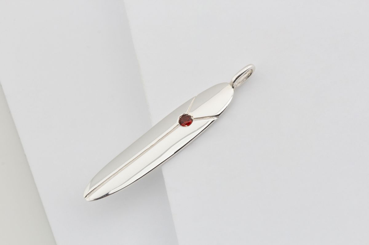 종로공장(JONGNOGONGJANG) 실버 925 서프 서핑 롱보드 리쉬스타 목걸이 (Silver surf surfing Longbord Leashstar necklace)
