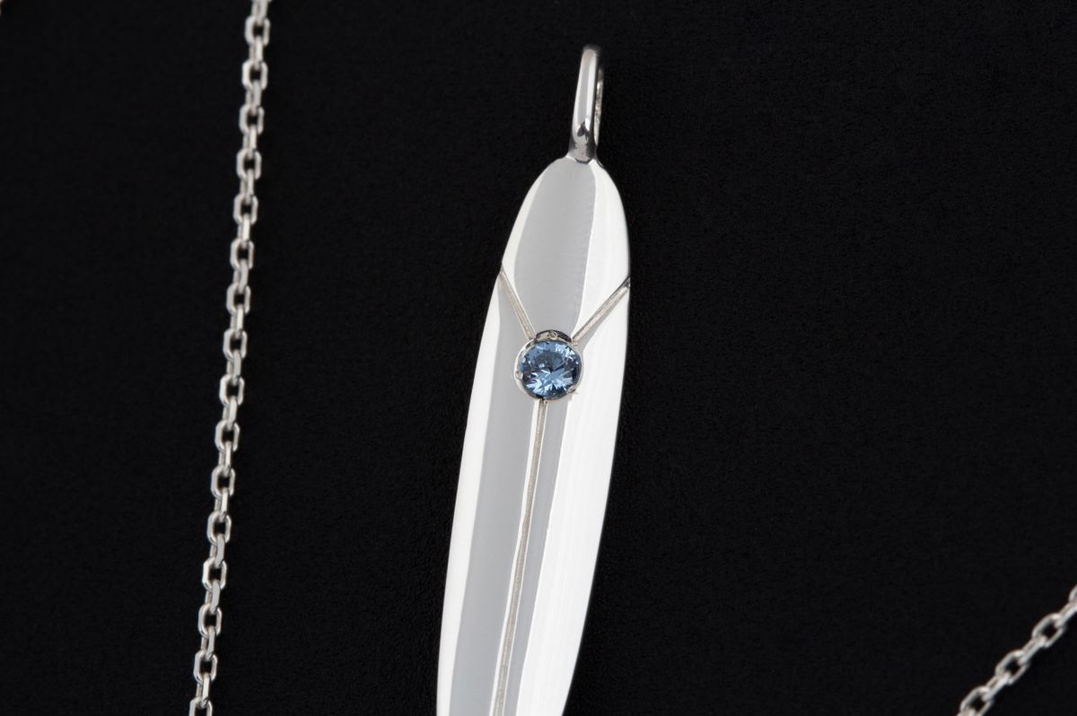 종로공장(JONGNOGONGJANG) 실버 925 서프 서핑 롱보드 리쉬스타 목걸이 (Silver surf surfing Longbord Leashstar necklace)