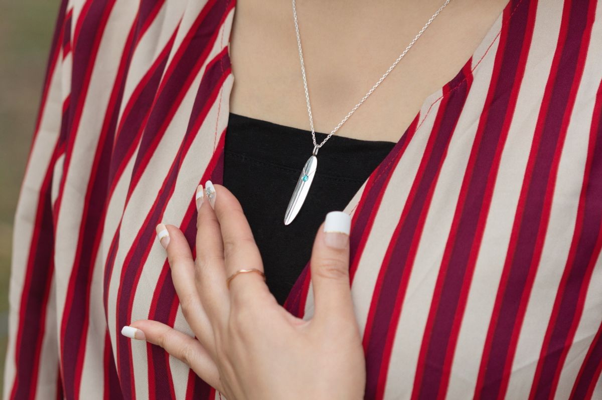 종로공장(JONGNOGONGJANG) 실버 925 서프 서핑 롱보드 리쉬스타 목걸이 (Silver surf surfing Longbord Leashstar necklace)