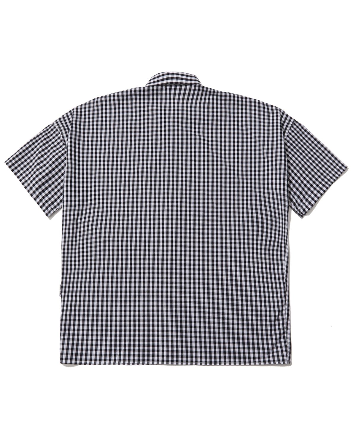 모아(MOAA) 커버 깅엄 체크 하프 슬리브 셔츠 (BLACK)