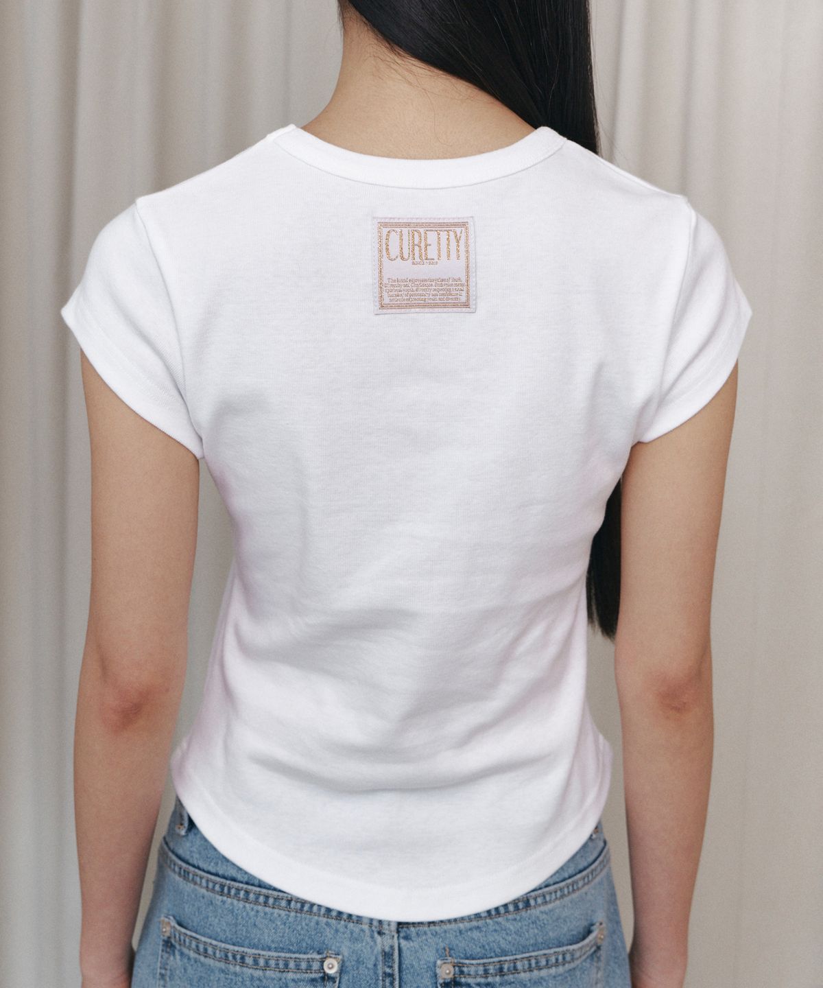 큐리티(CURETTY) C 90S LINE BASIC T-SHIRT_WHITE
