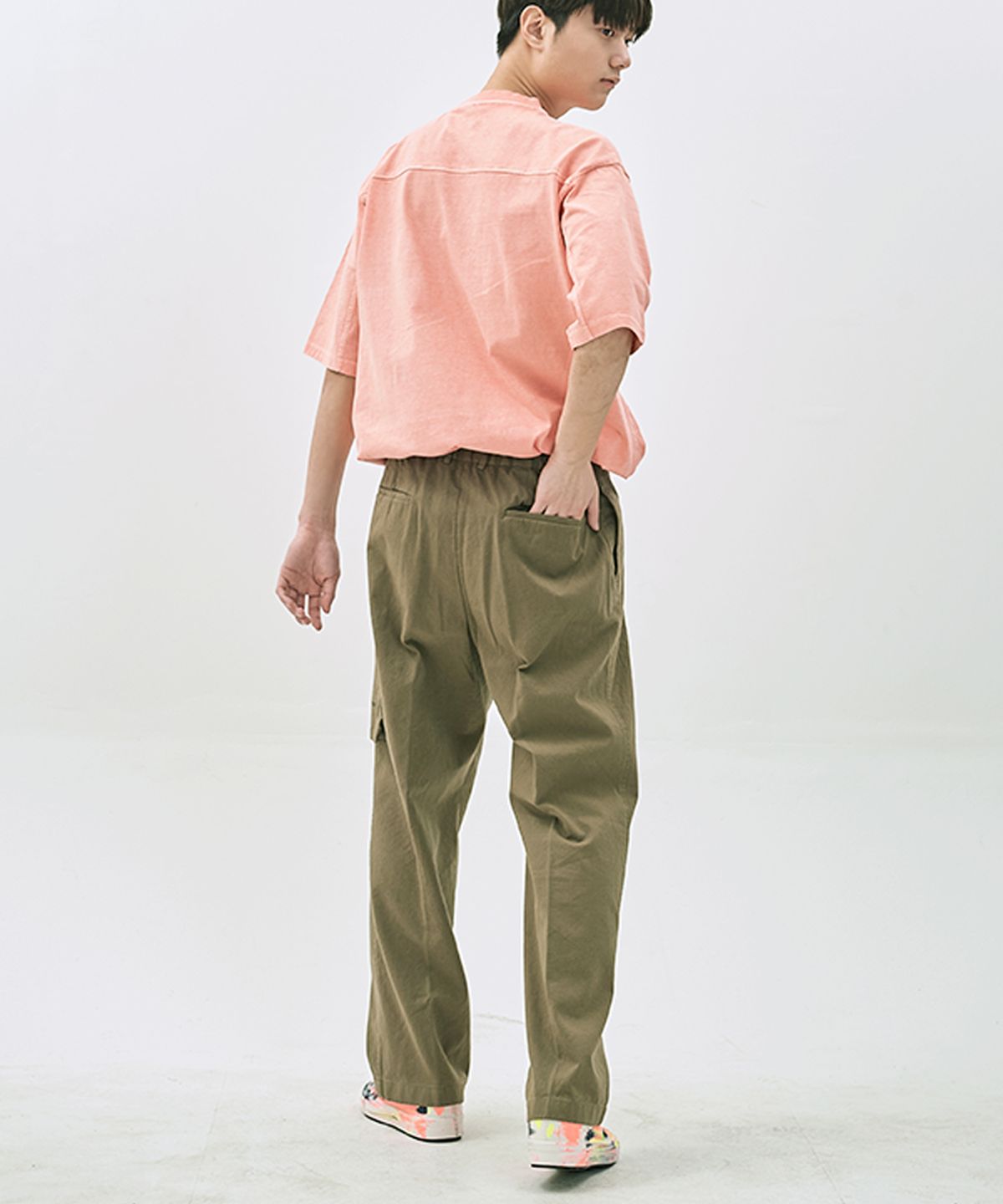 매니아매스(MANIAMASS) 원턱 주름 와이드 카고 PANTS SANE B