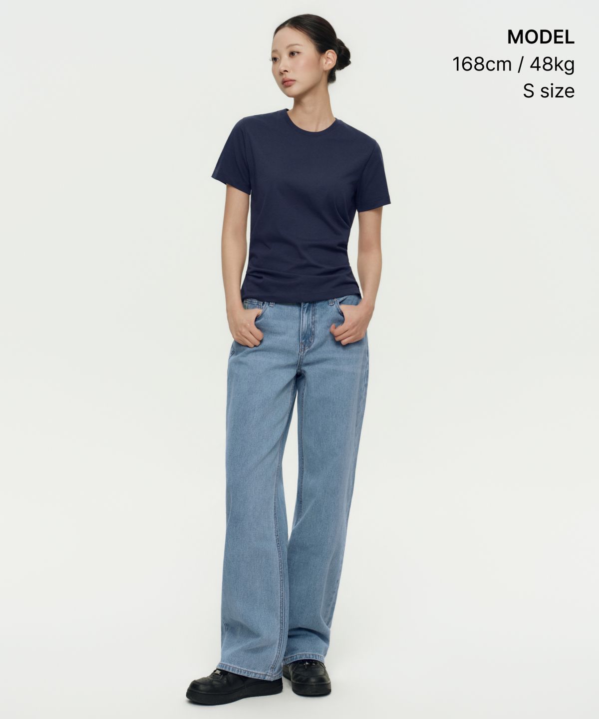 무신사 스탠다드 우먼(MUSINSA STANDARD WOMAN) [쿨탠다드] 우먼즈 베이식 크루 넥 티셔츠 [네이비]