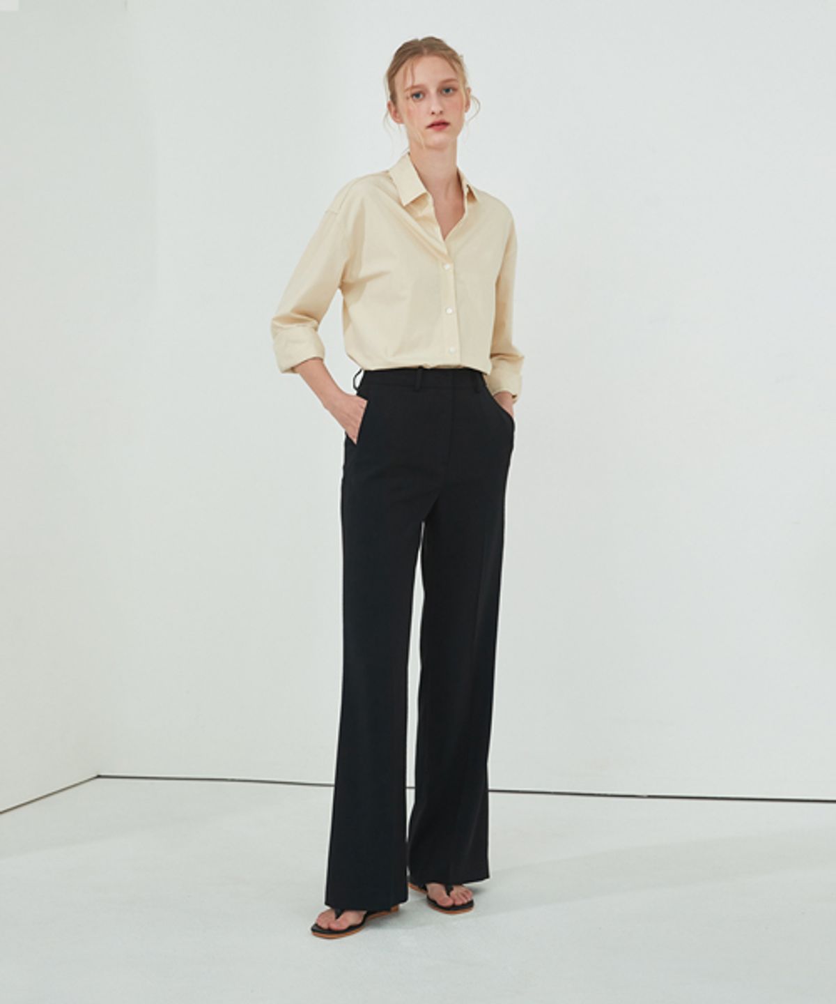 리디피(RIDIFI) SEMI FLARE PANTS_BLACK