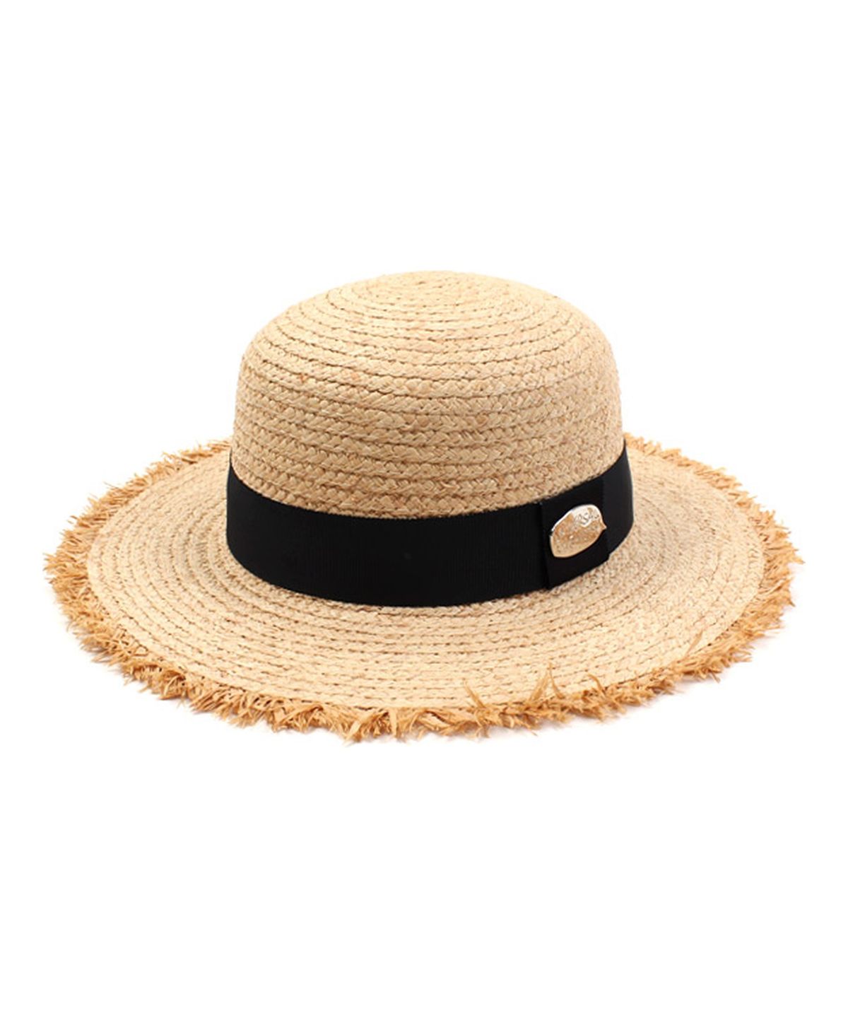 유니버셜 케미스트리(UNIVERSAL CHEMISTRY) SV Metal Round Natural Raffia Hat 라피아햇