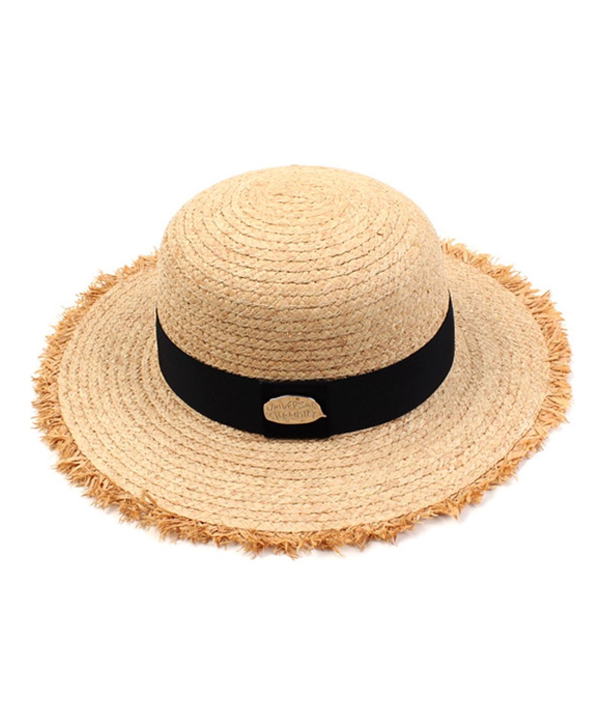 유니버셜 케미스트리(UNIVERSAL CHEMISTRY) SV Metal Round Natural Raffia Hat 라피아햇