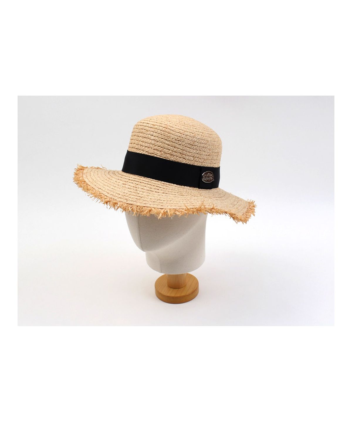 유니버셜 케미스트리(UNIVERSAL CHEMISTRY) SV Metal Round Natural Raffia Hat 라피아햇