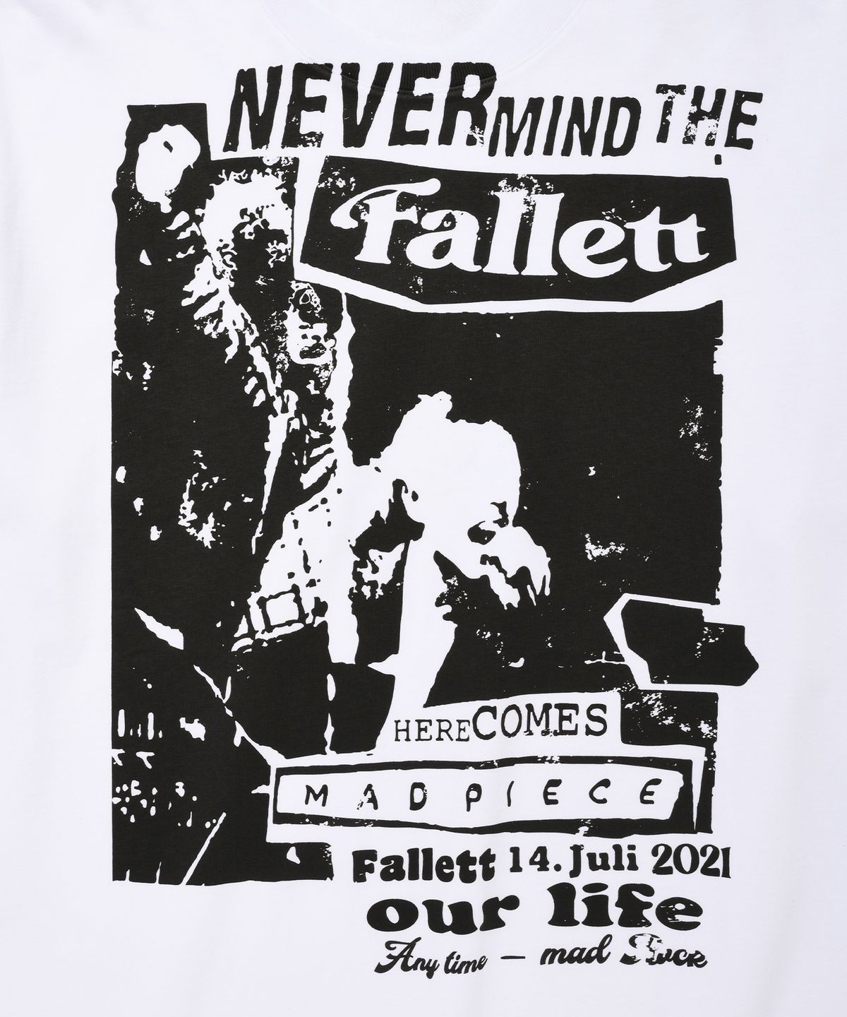 팔렛(FALLETT) 오버 포스터 반팔티 화이트