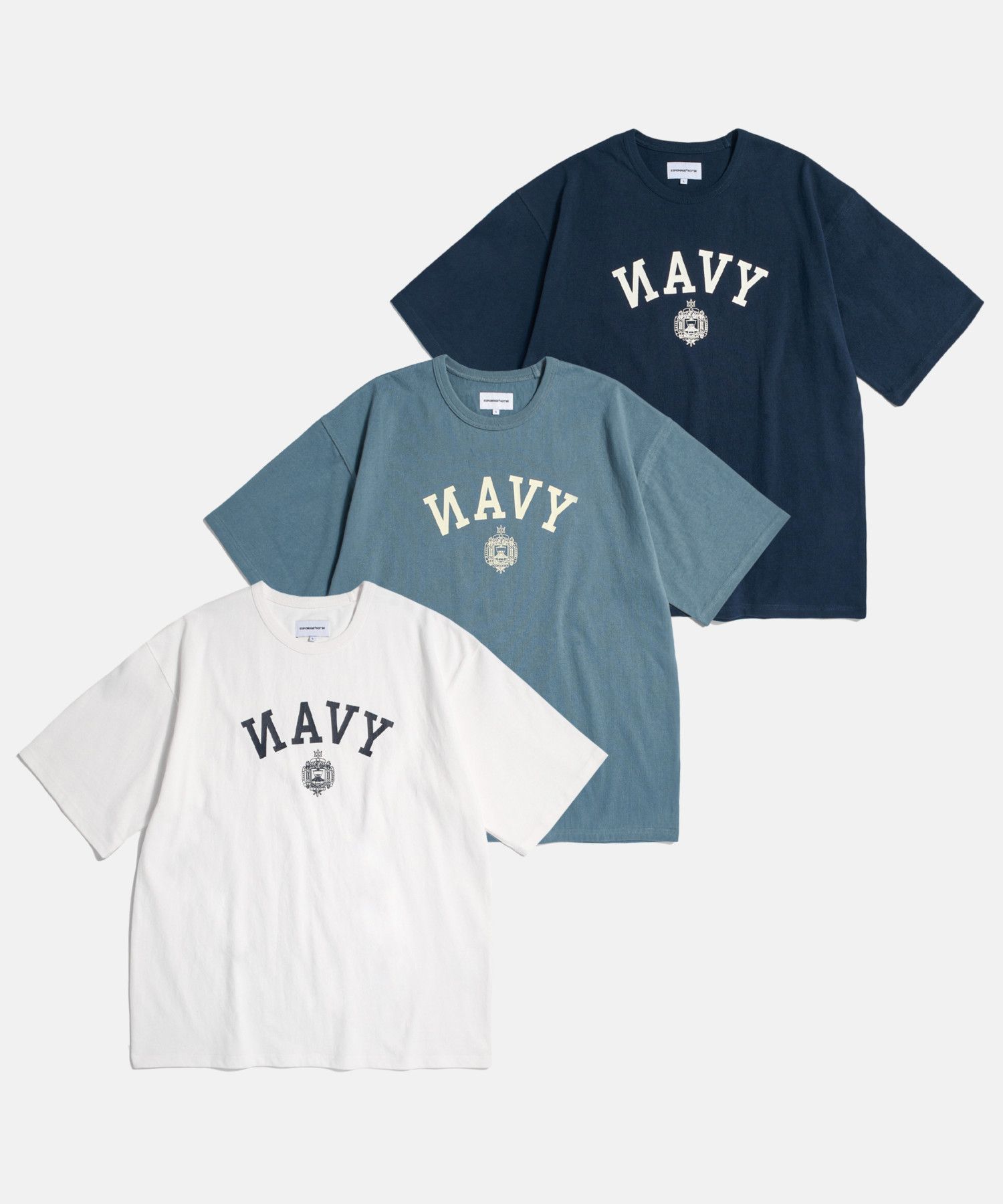 完売‼️ JD UMAA TEE/WHITE/NAVY Sade MUSINSA | ESPIONAGE NAVAL Academy Heavyweight Tee Navy